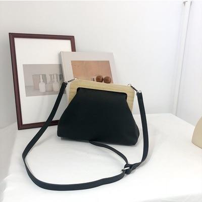 Retro Style Leather Clip Bag