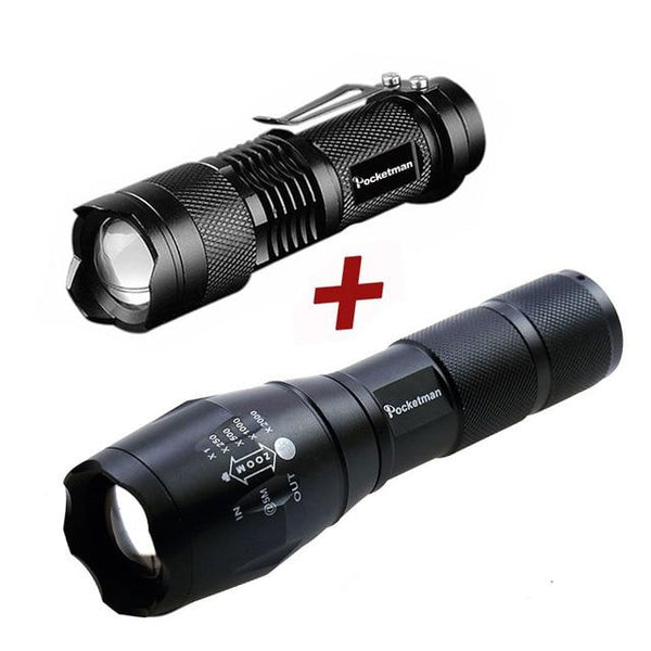 LED Flashlight T6 Tactical flashlight + Q5 Mini Torch Lanterna