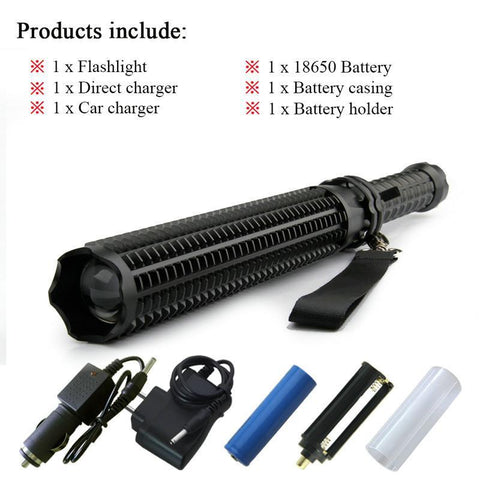 Tactical LED Defense Baton Flashlight